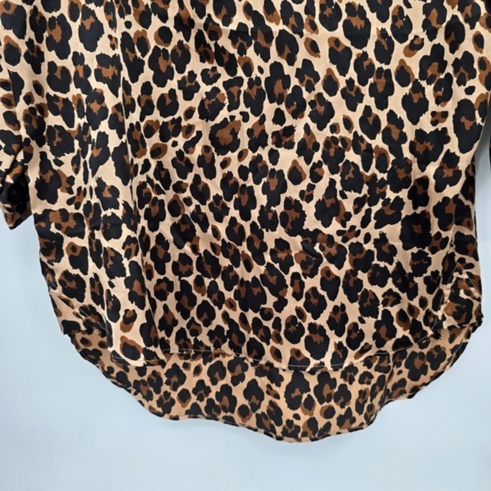 Adrienne‎ Vittadini Collection Women's Leopard Print V Neck 3/4 Sleeve Top Small - Picture 5 of 11